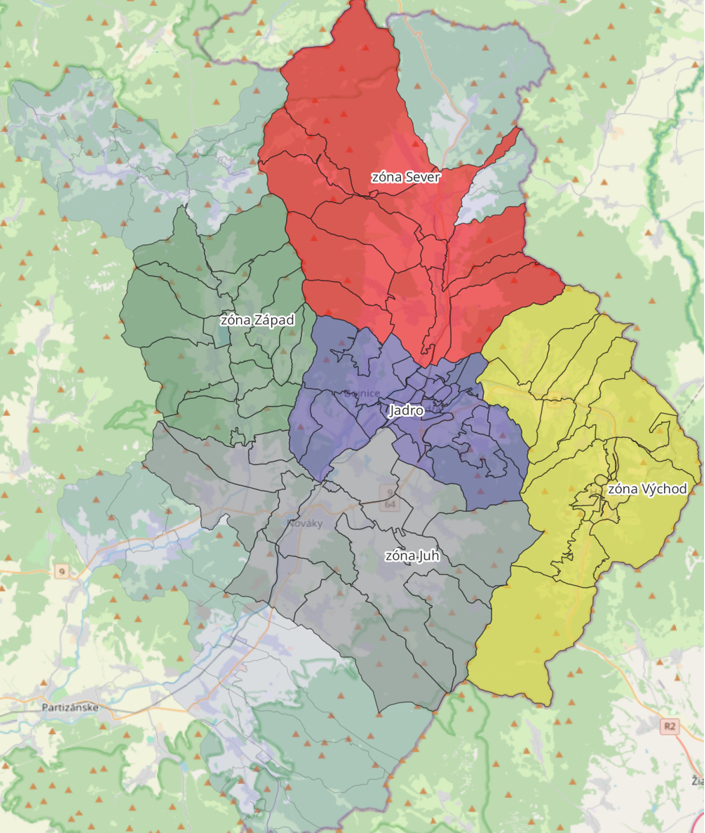 Mapa záujmového územia Prieskum Mobility 2026
